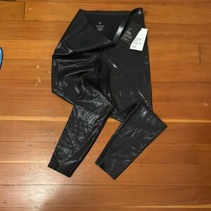 Black Faux Leather Knix Leggings